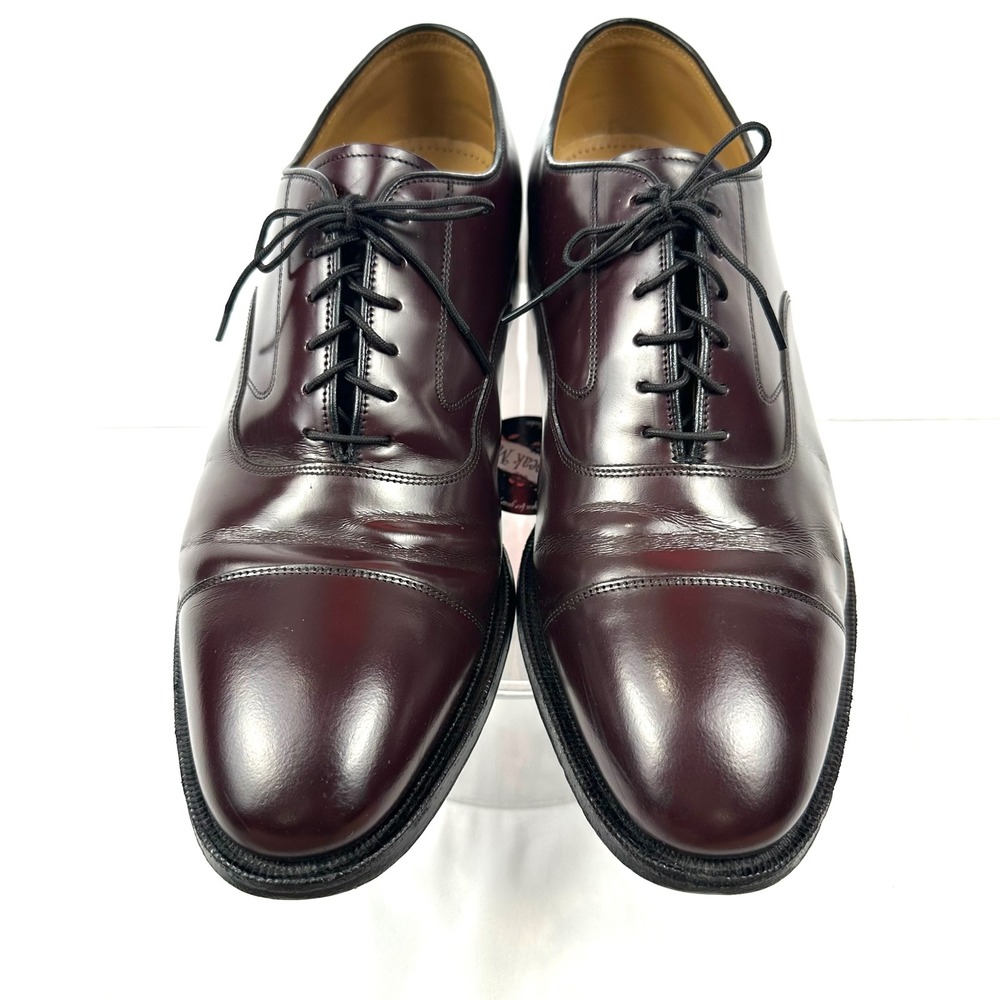 Johnston & Murphy Melton Cap Toe Oxford Dress Shoes Oxblood Leather Mens SZ 10.5